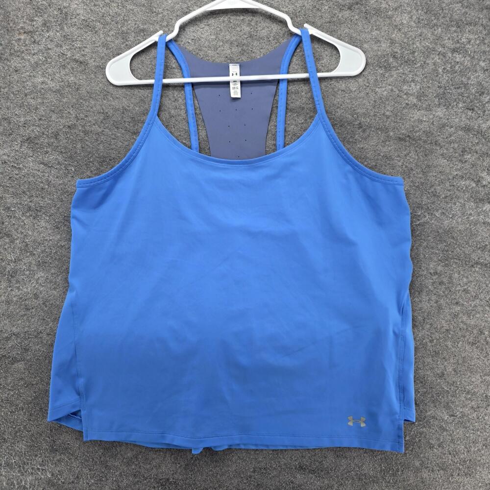 Under Armour Tank Womens XXL Blue HeatGear Camisole Scoop Neck Breathable